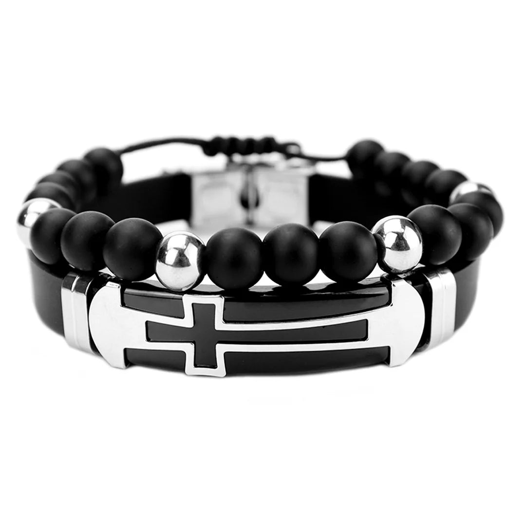 Combo Pulsera de Neopreno y Pulsera Tejida