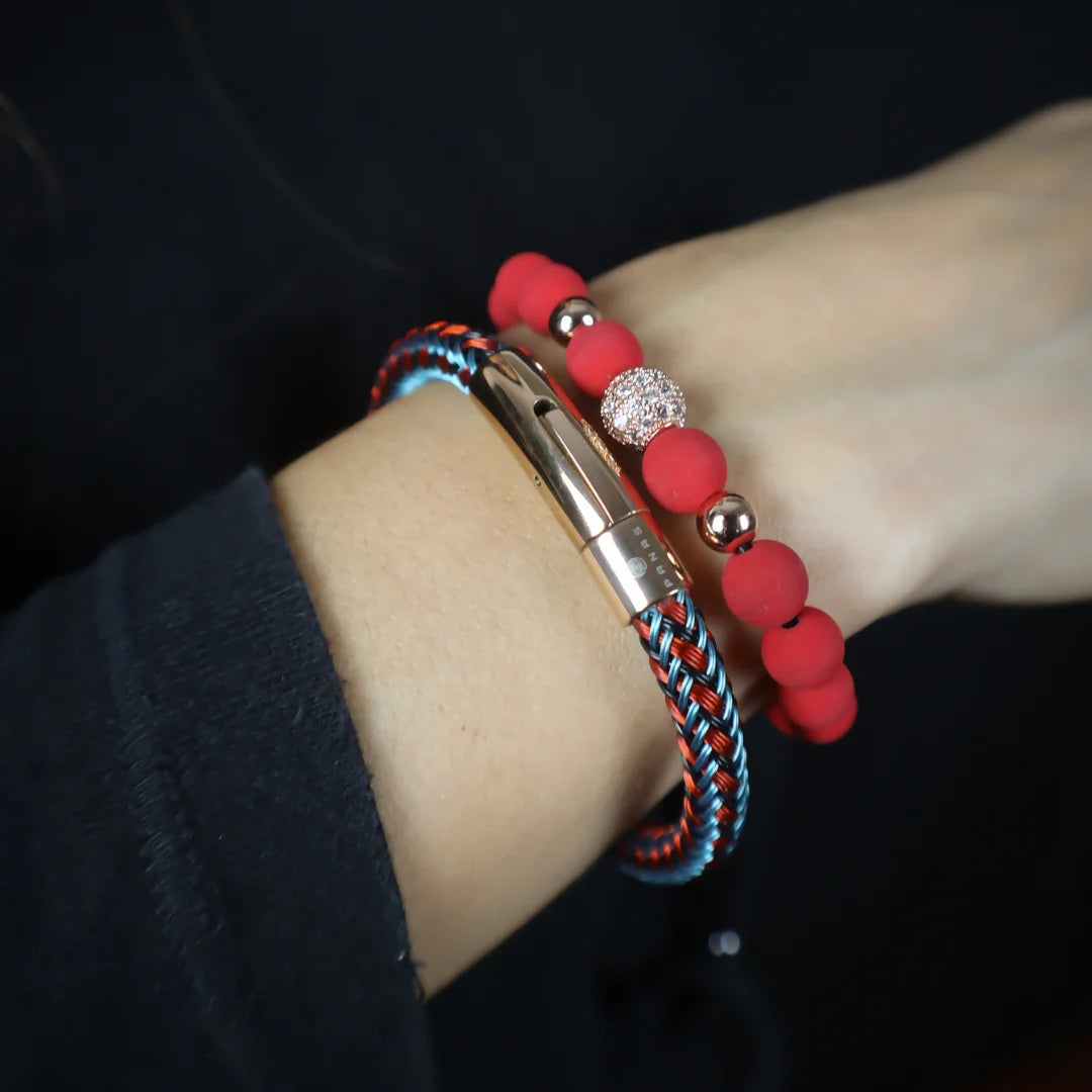 Combo Damas Acero Redondo + Pulsera Tejida