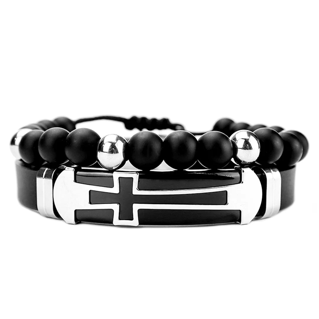 Combo Pulsera de Neopreno y Pulsera Tejida