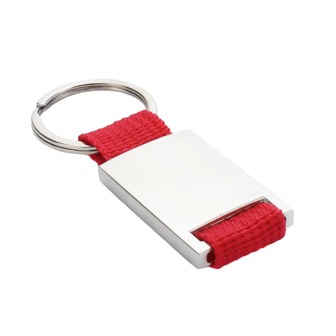 LLavero Placa Cuadrada - Rojo (Incluye Grabado Personalizado)