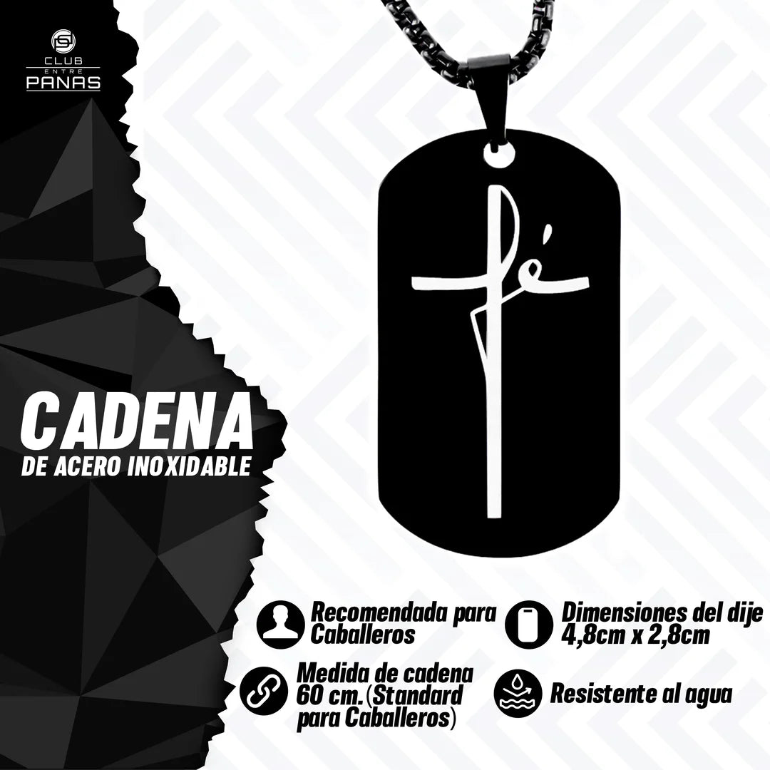 Cadena Placa Fé Negra