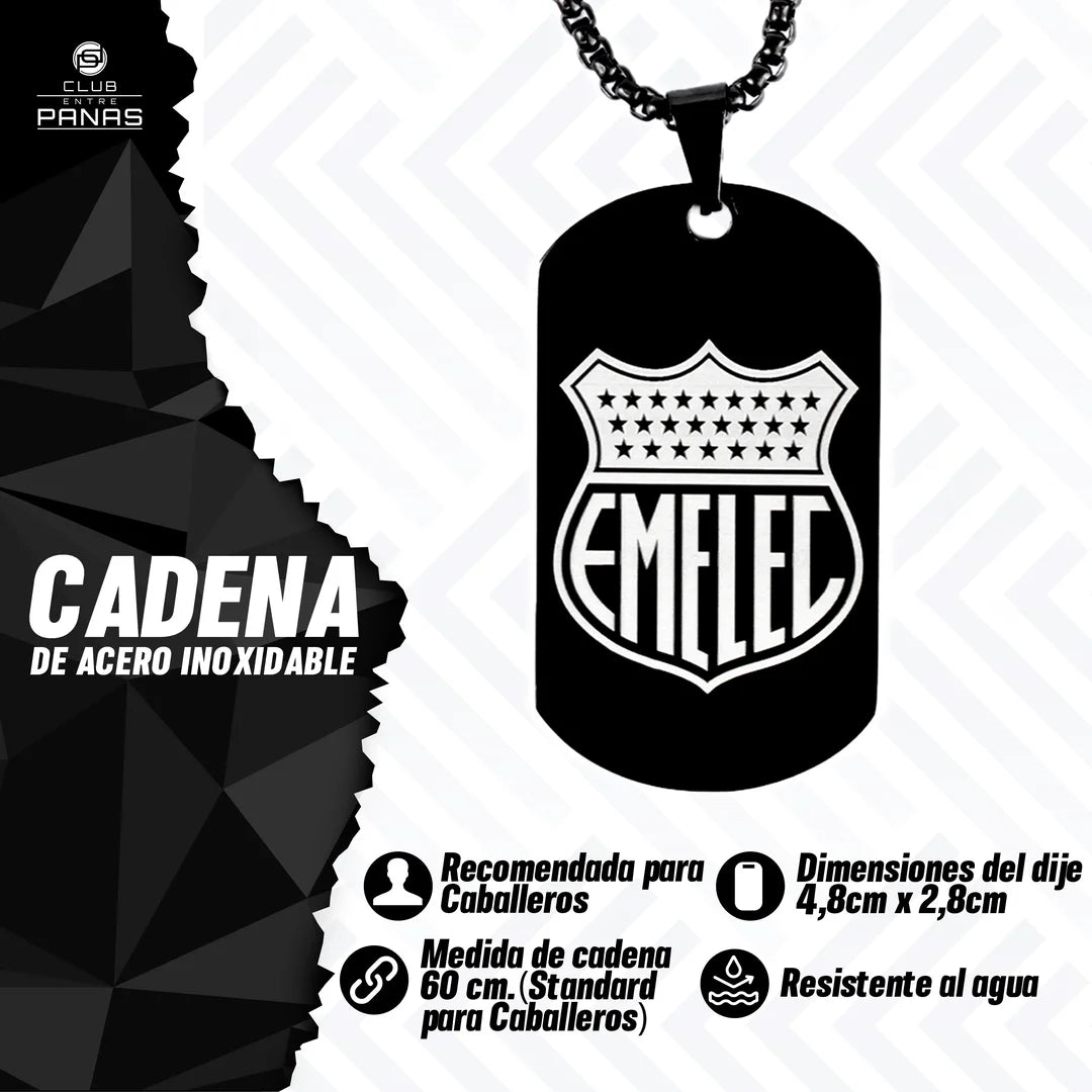 Cadena Placa Emelec Negra