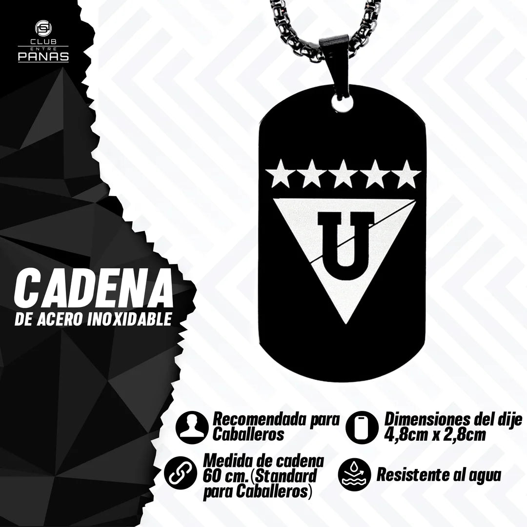 Cadena Placa Liga de Quito Negra