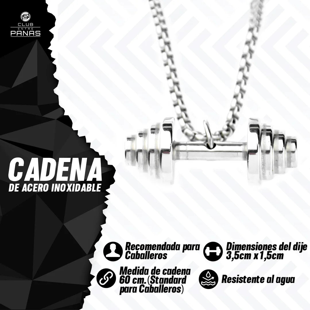 Cadena Mancuerna Redonda Plateada