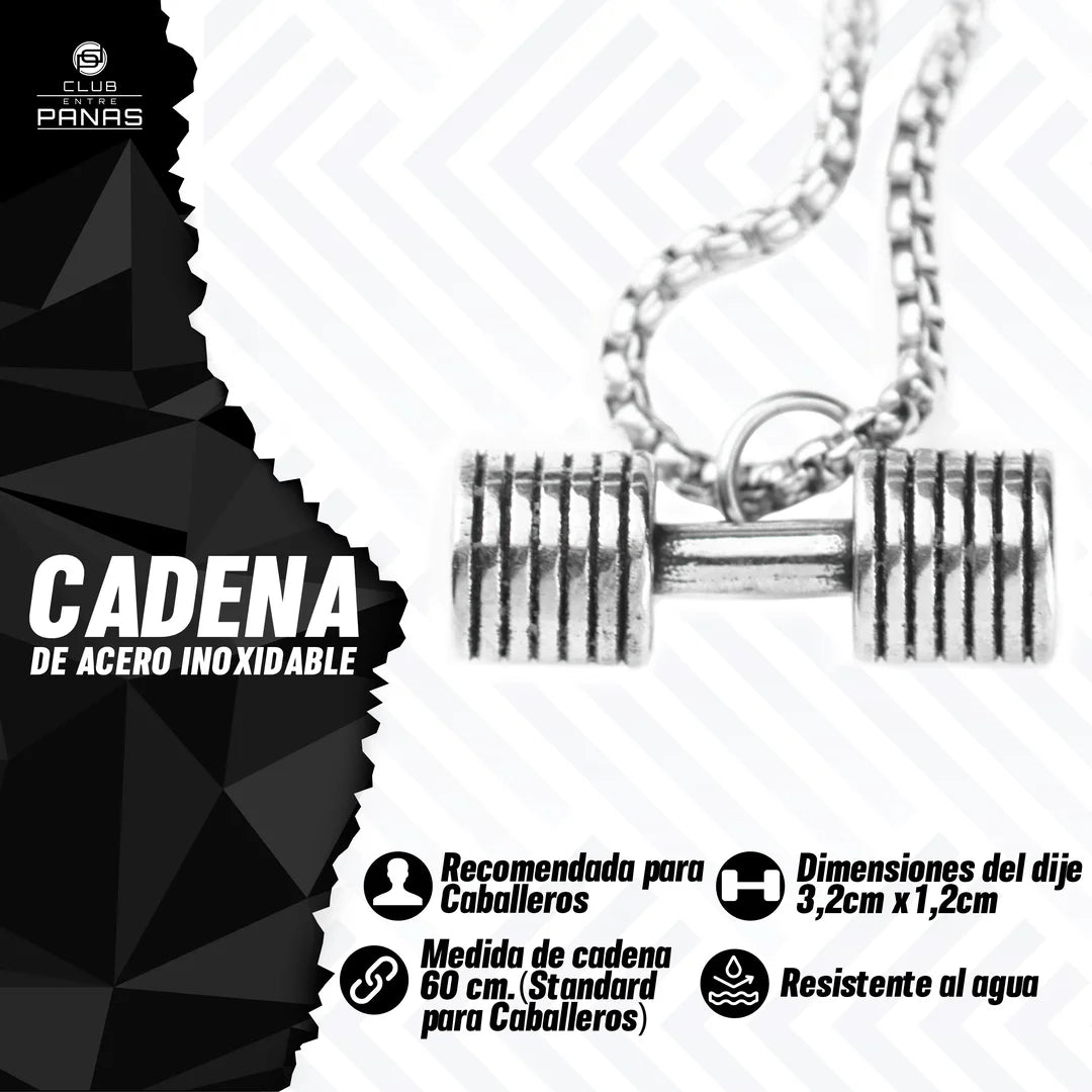 Cadena Mancuerna Go Fit Plateada