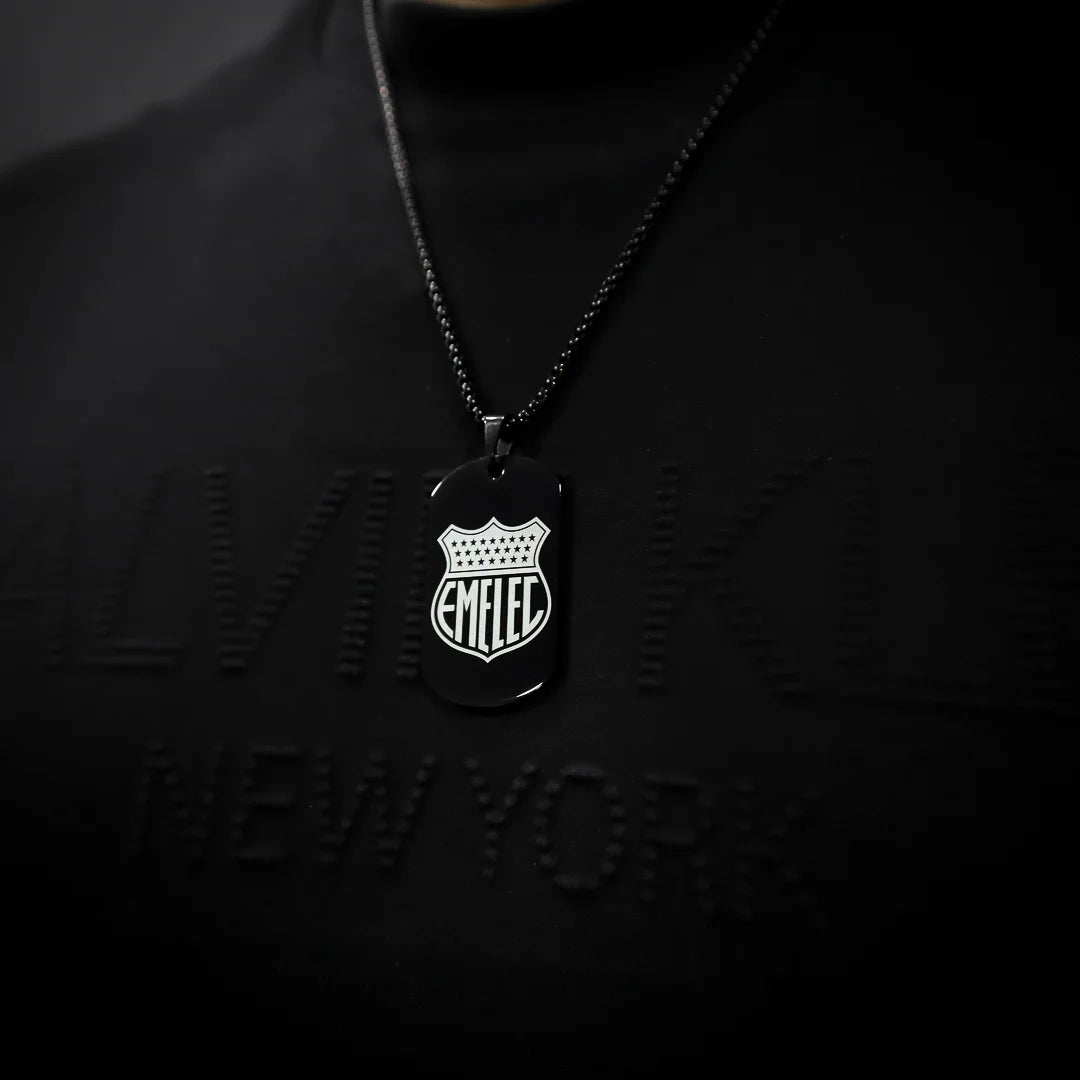 Cadena Placa Emelec Negra