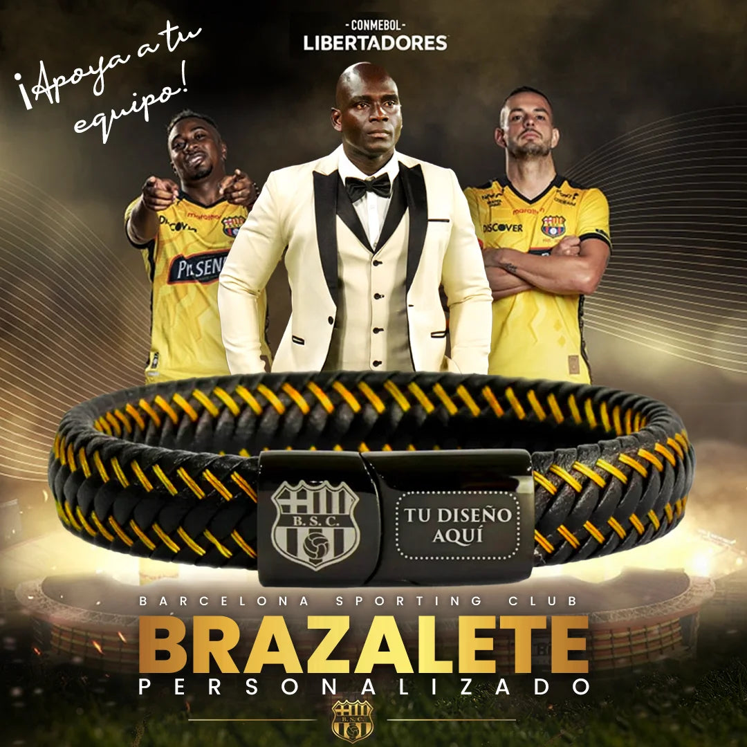 Brazalete de Cuero Combinación Amarillo Personalizado
