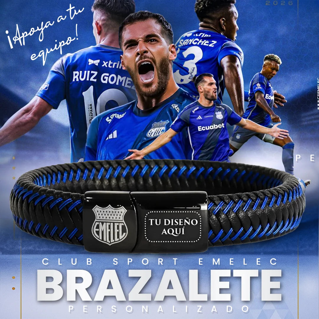 Brazalete de Cuero Combinación Azul Personalizado