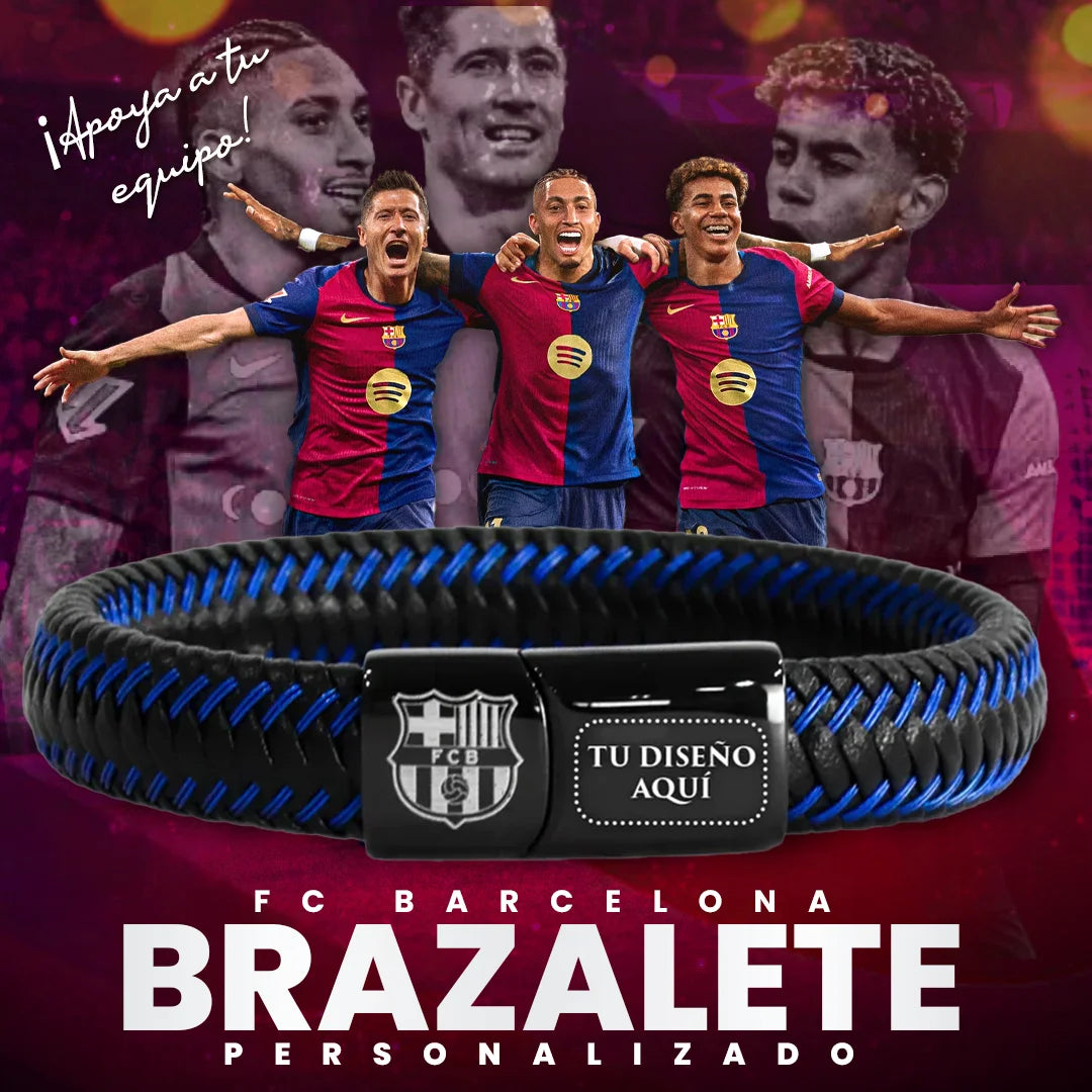 Brazalete de Cuero Barcelona de España Personalizado