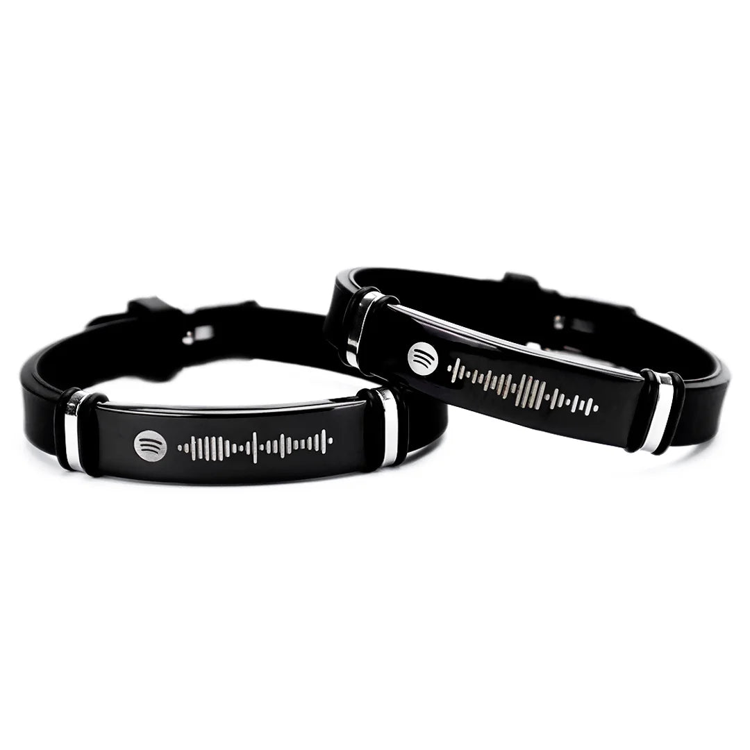 Pulsera Grabado Spotify, Ajustable y Unisex